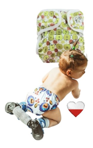 Otulacz PUL jabłka, pieluszka wielorazowa – NappiMe