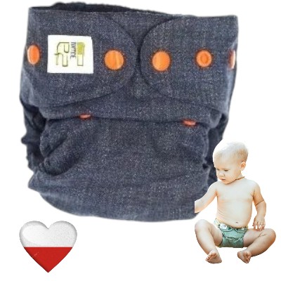 Pielucha wełniana otulacz jeans – NappiMe