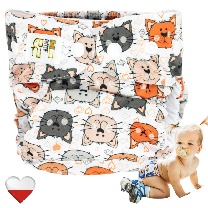 Mini kieszonka coolmax koty, pieluszka wielorazowa – NappiMe