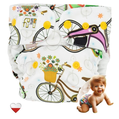 Mini kieszonka bambus rowery, pieluszka wielorazowa – NappiMe