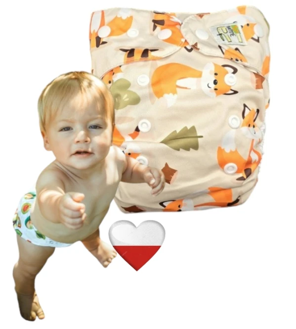 Mini kieszonka bambus liski, pieluszka wielorazowa – NappiMe