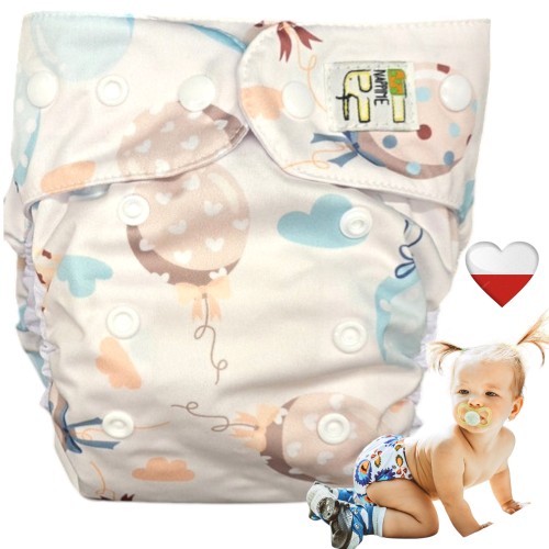 Mini kieszonka mikropolar balony miętowe, pieluszka wielorazowa – NappiMe
