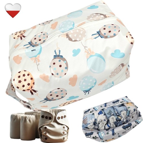 Torba na pieluskzi balony miętowe – NappiMe
