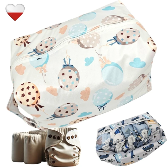 Torba na pieluskzi balony miętowe – NappiMe