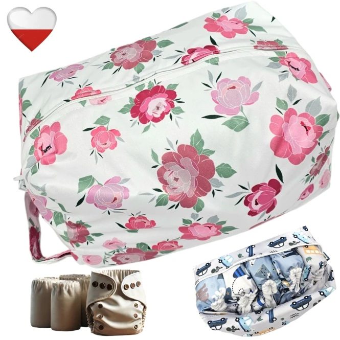 Torba na pieluszki piwonie – NappiMe
