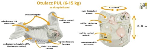 Otulacz PUL ze skrzydełkami balony miętowe, pieluszka wielorazowa – NappiMe
