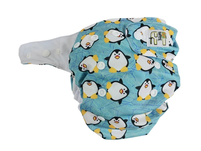 Mini kieszonka coolmax pingwiny, pieluszka wielorazowa – NappiMe