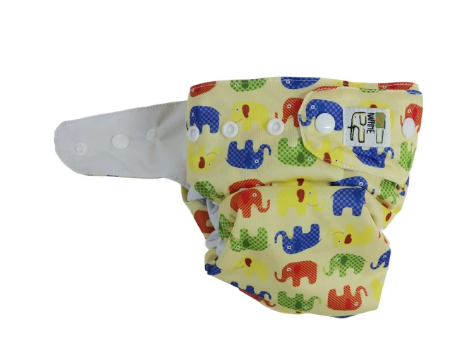 Mini kieszonka coolmax kolorowe słonie, pieluszka wielorazowa – NappiMe