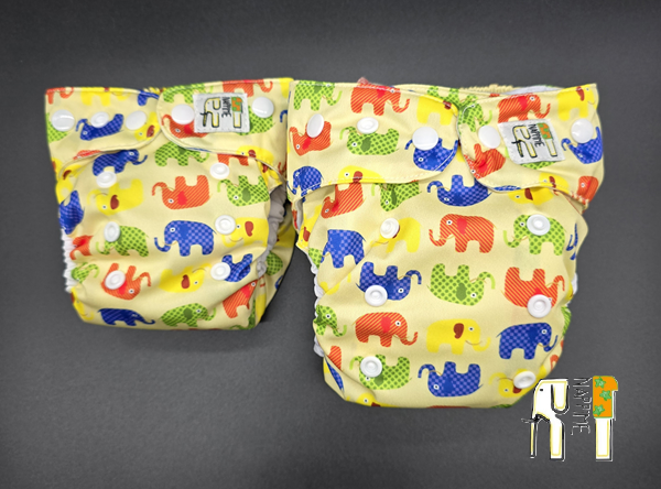 Mini kieszonka coolmax kolorowe słonie, pieluszka wielorazowa – NappiMe