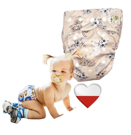 Mini kieszonka bambus kotki, pieluszka wielorazowa – NappiMe