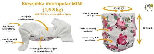 Mini kieszonka mikropolar samochody, pieluszka wielorazowa – NappiMe