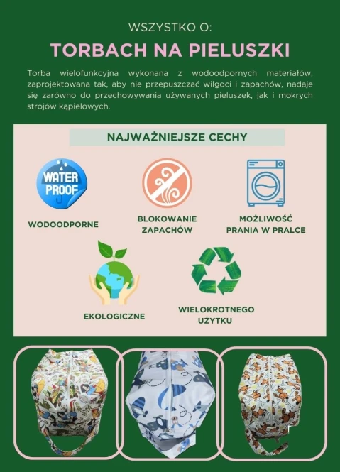 Torba na pieluszki piwonie – NappiMe