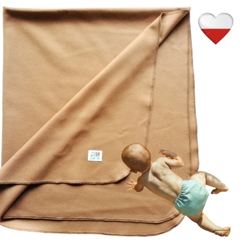 Kocyk podkład wełniany camel 100x90 – NappiMe