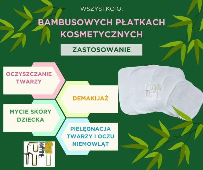 Płatki kosmetyczne wielorazowe bambusowe, grube peelingujące – NappiMe